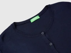 Crew neck cardigan in pure cotton