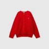 Crew neck cardigan with rhinestone logo