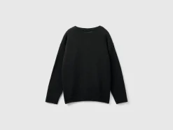 Crew neck cardigan with rhinestone logo