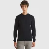 Crew neck sweater in 100% cotton