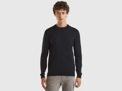 Crew neck sweater in 100% cotton