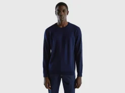 Crew neck sweater in 100% cotton