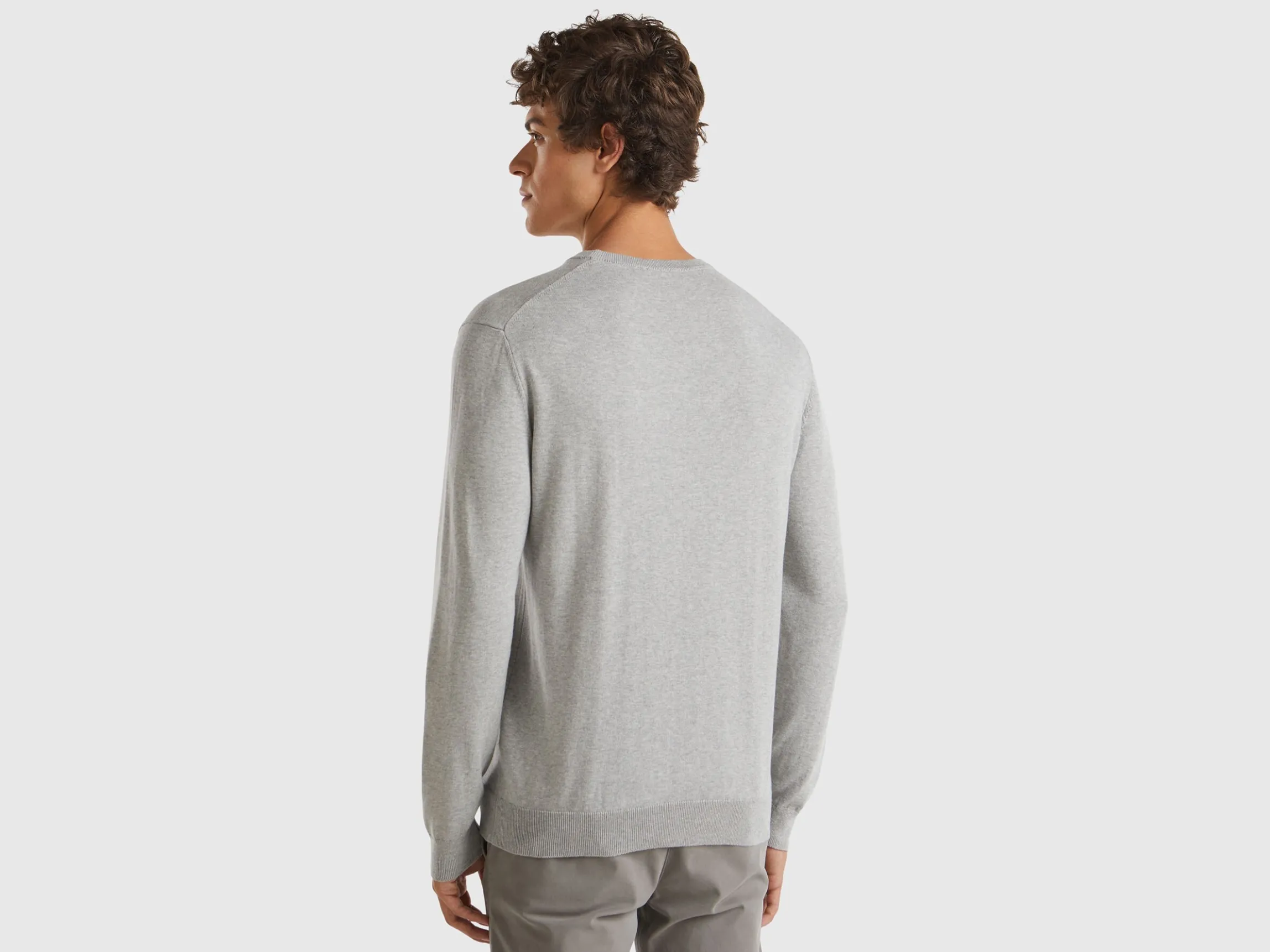 Crew neck sweater in 100% cotton