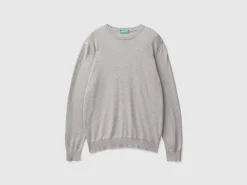 Crew neck sweater in 100% cotton