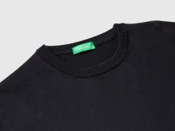 Crew neck sweater in 100% cotton