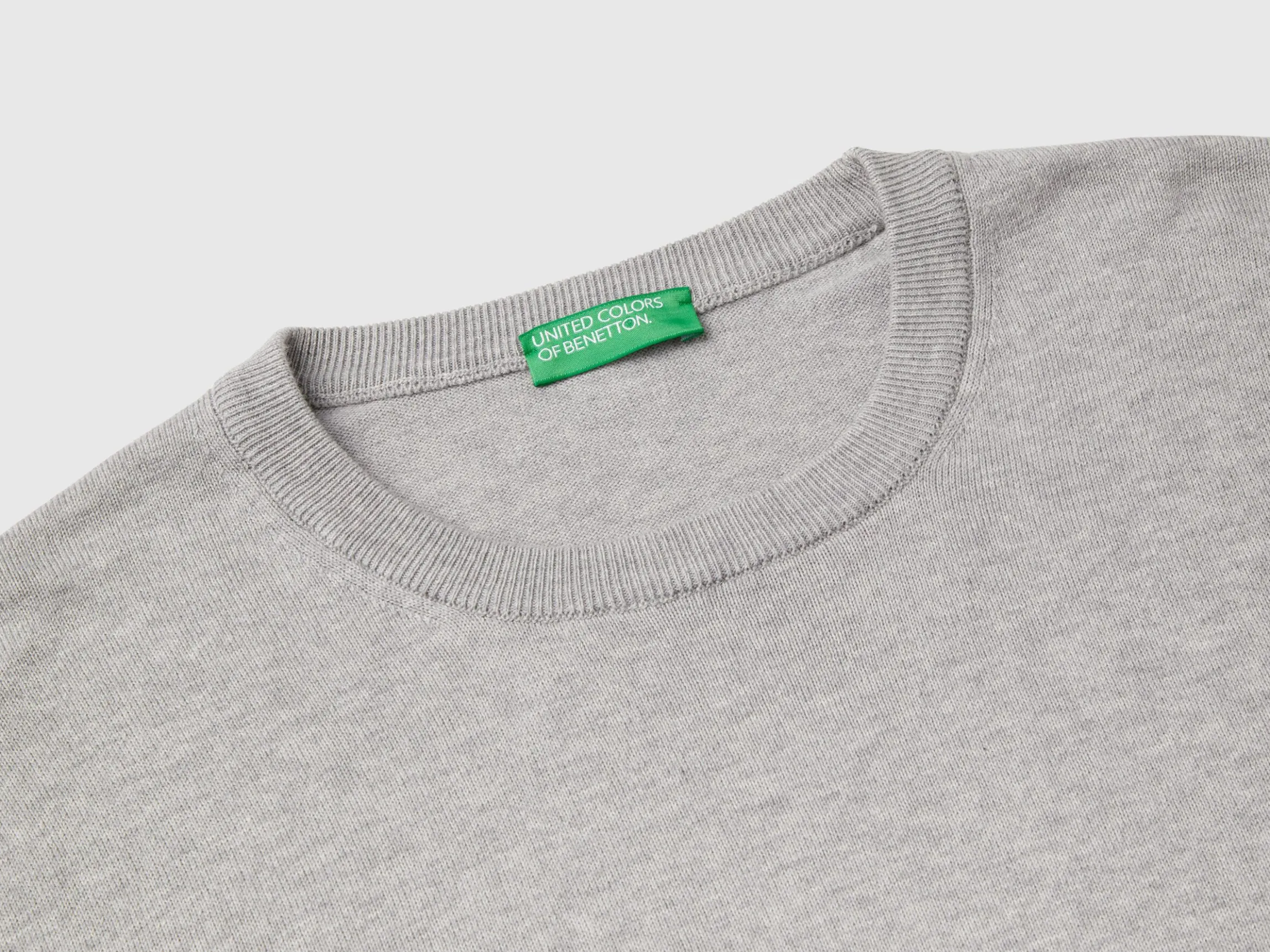Crew neck sweater in 100% cotton