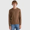 Crew neck sweater in cashmere and wool blend