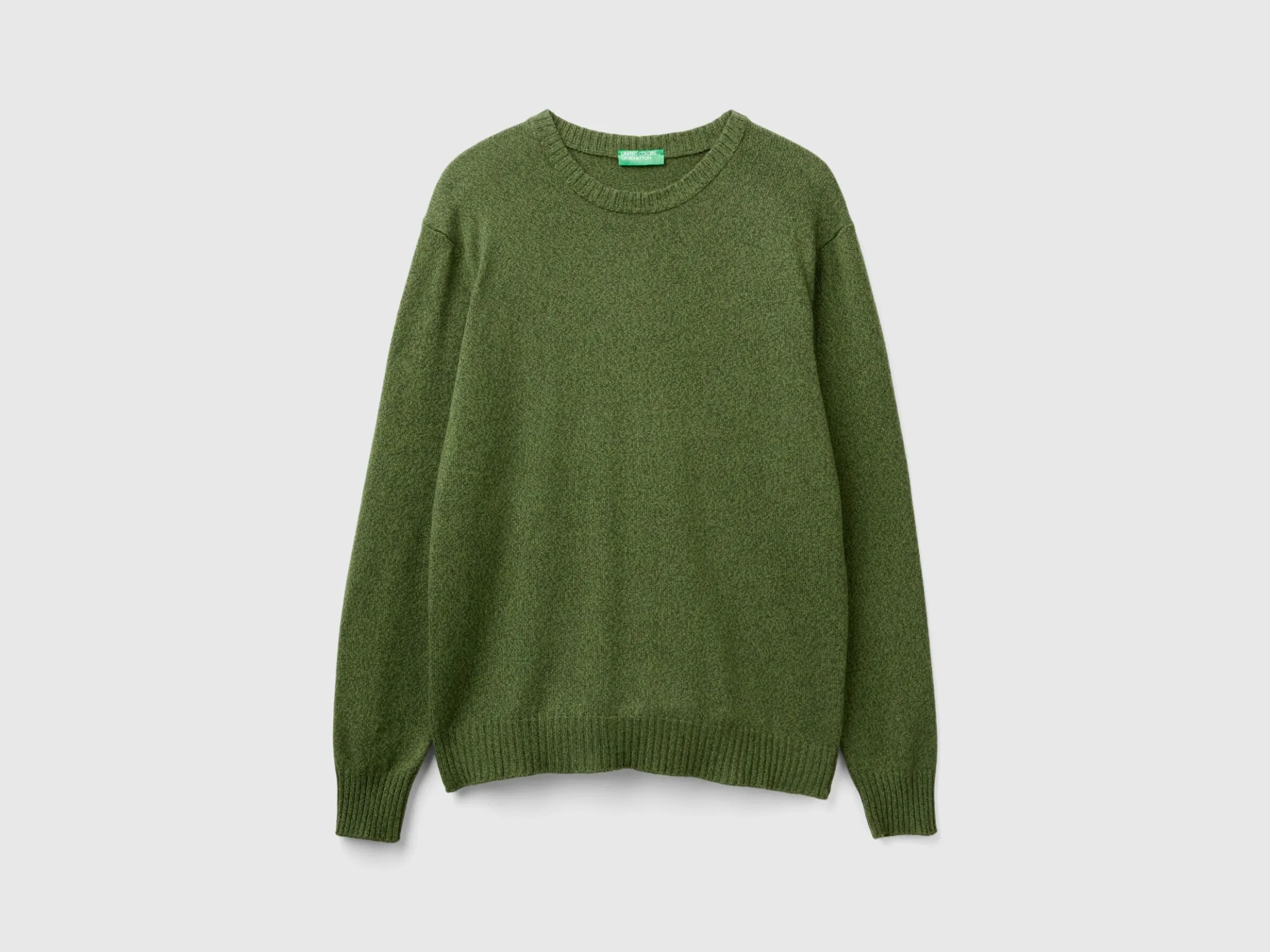 Crew neck sweater in cashmere and wool blend