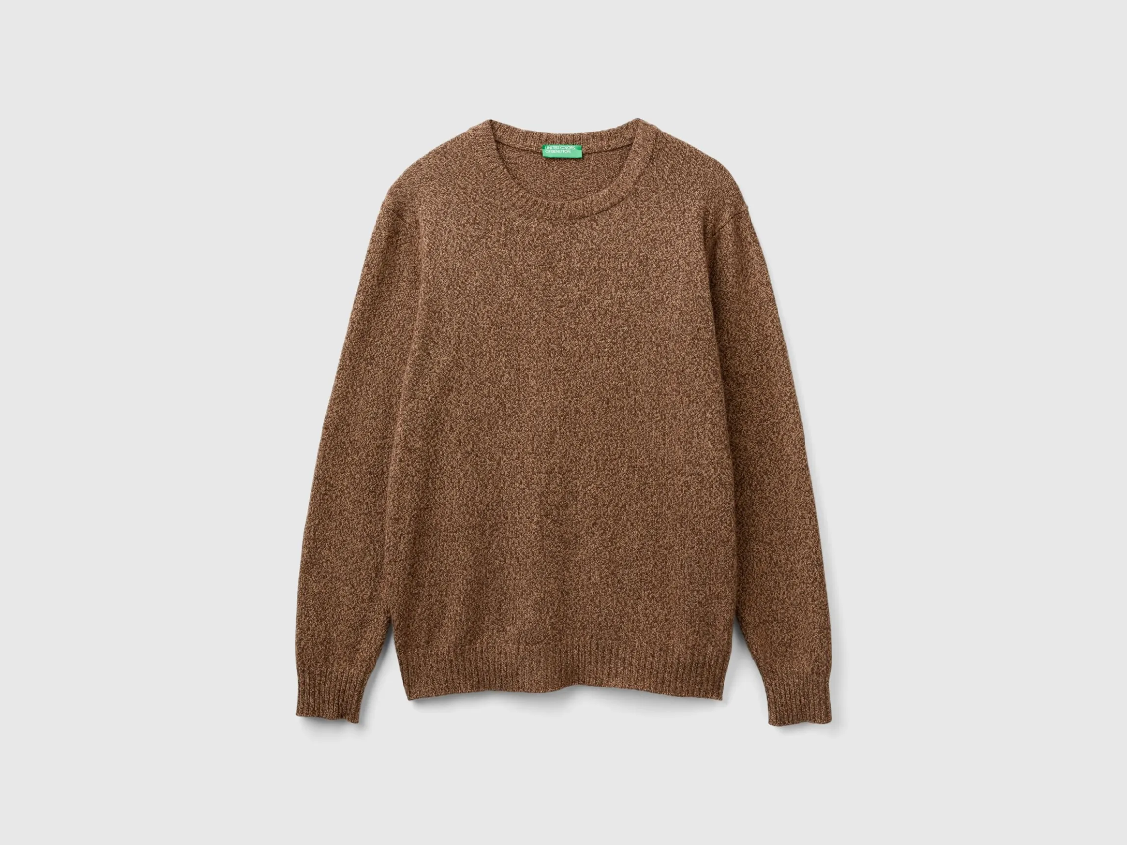 Crew neck sweater in cashmere and wool blend