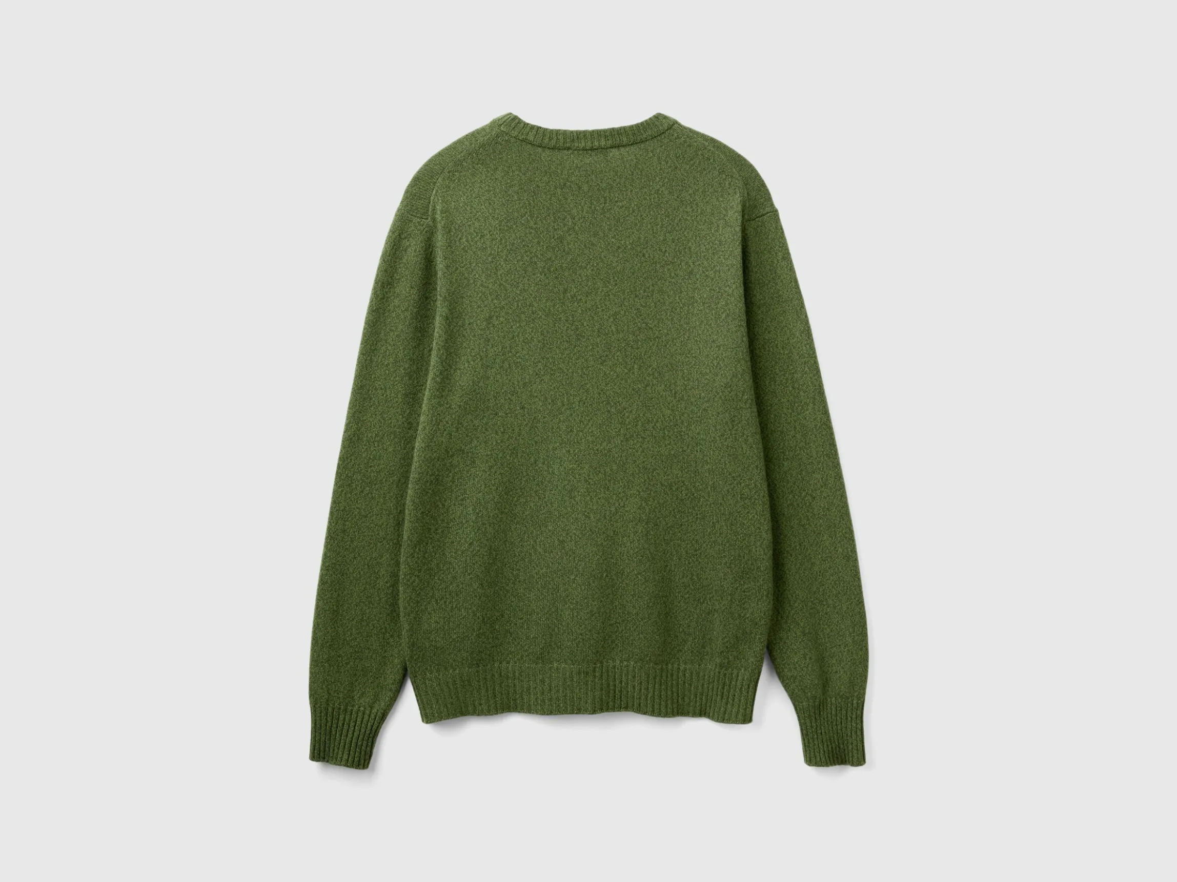 Crew neck sweater in cashmere and wool blend