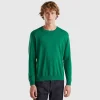 Crew neck sweater in lightweight cotton blend