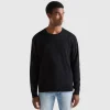 Crew neck sweater in lightweight cotton blend