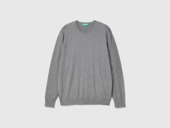 Crew neck sweater in lightweight cotton blend