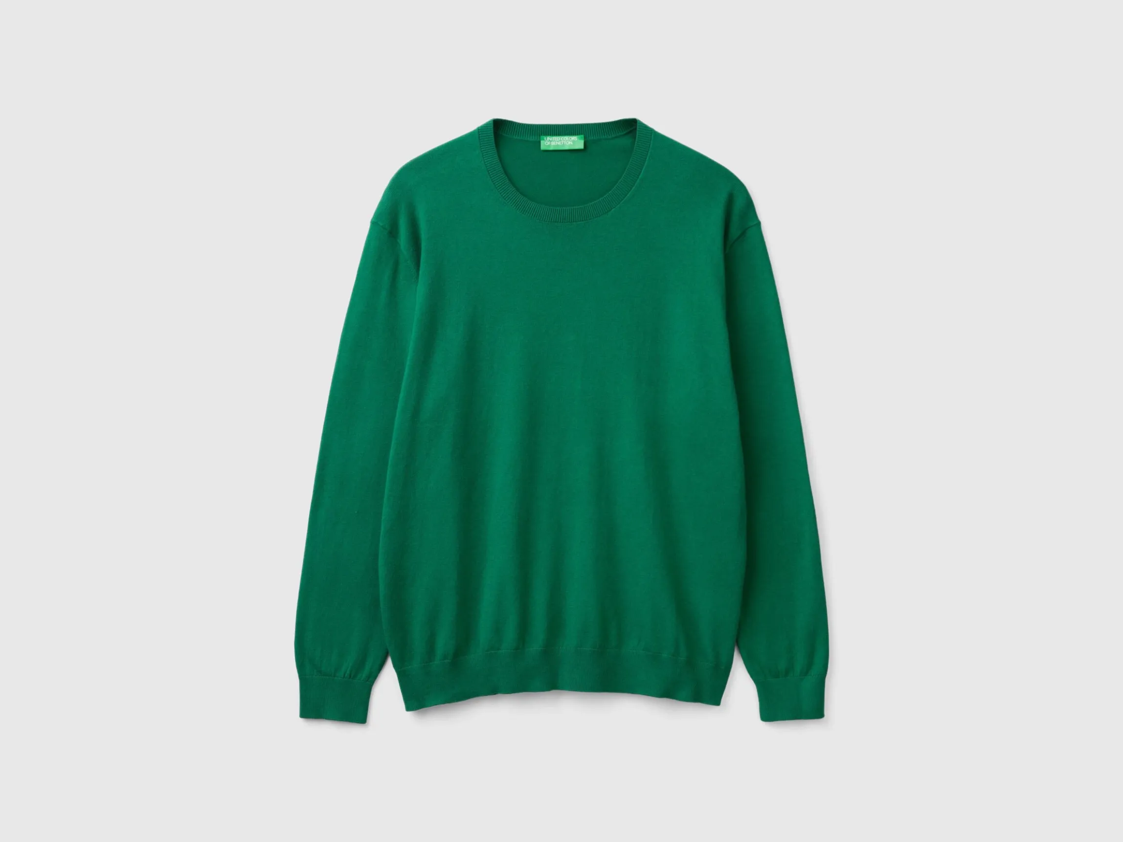Crew neck sweater in lightweight cotton blend