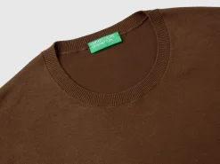 Crew neck sweater in lightweight cotton blend