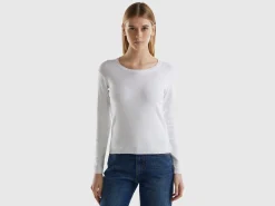 Crew neck sweater in pure cotton
