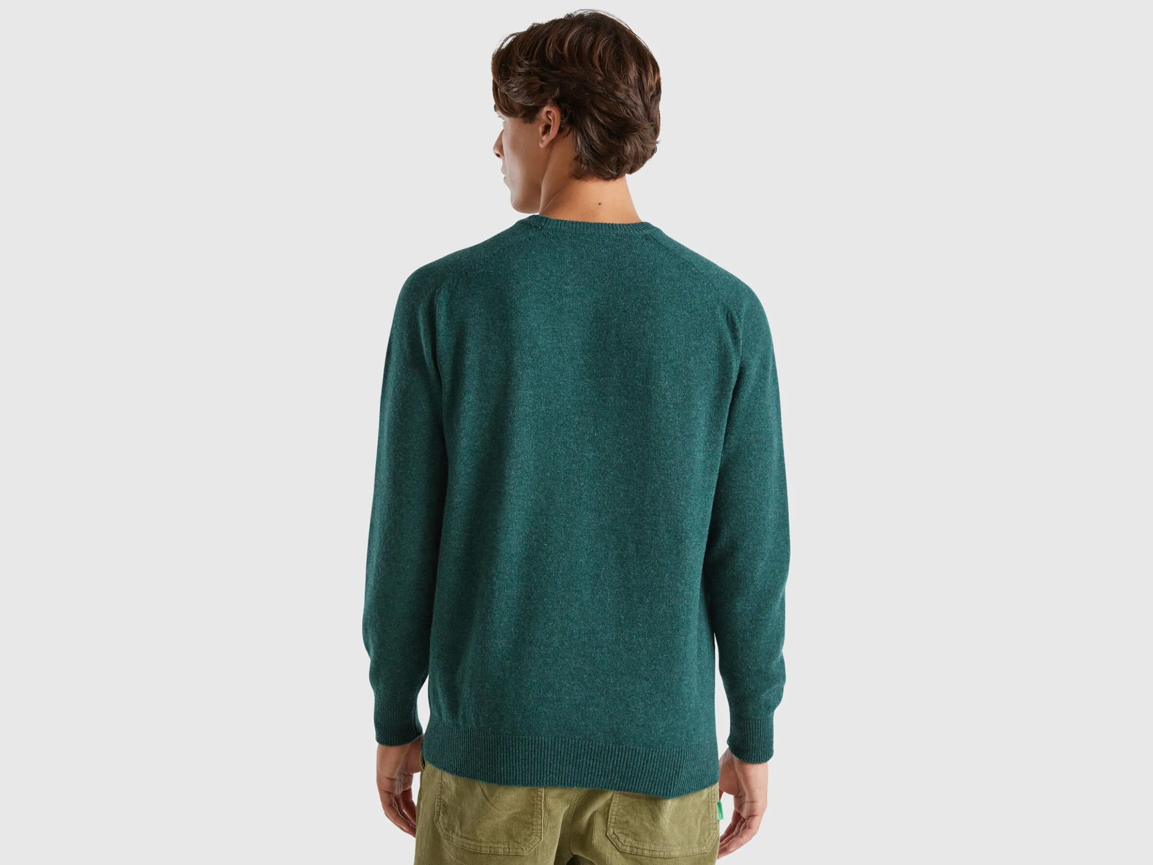 Crew neck sweater in pure Merino wool