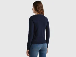 Crew neck sweater in pure cotton