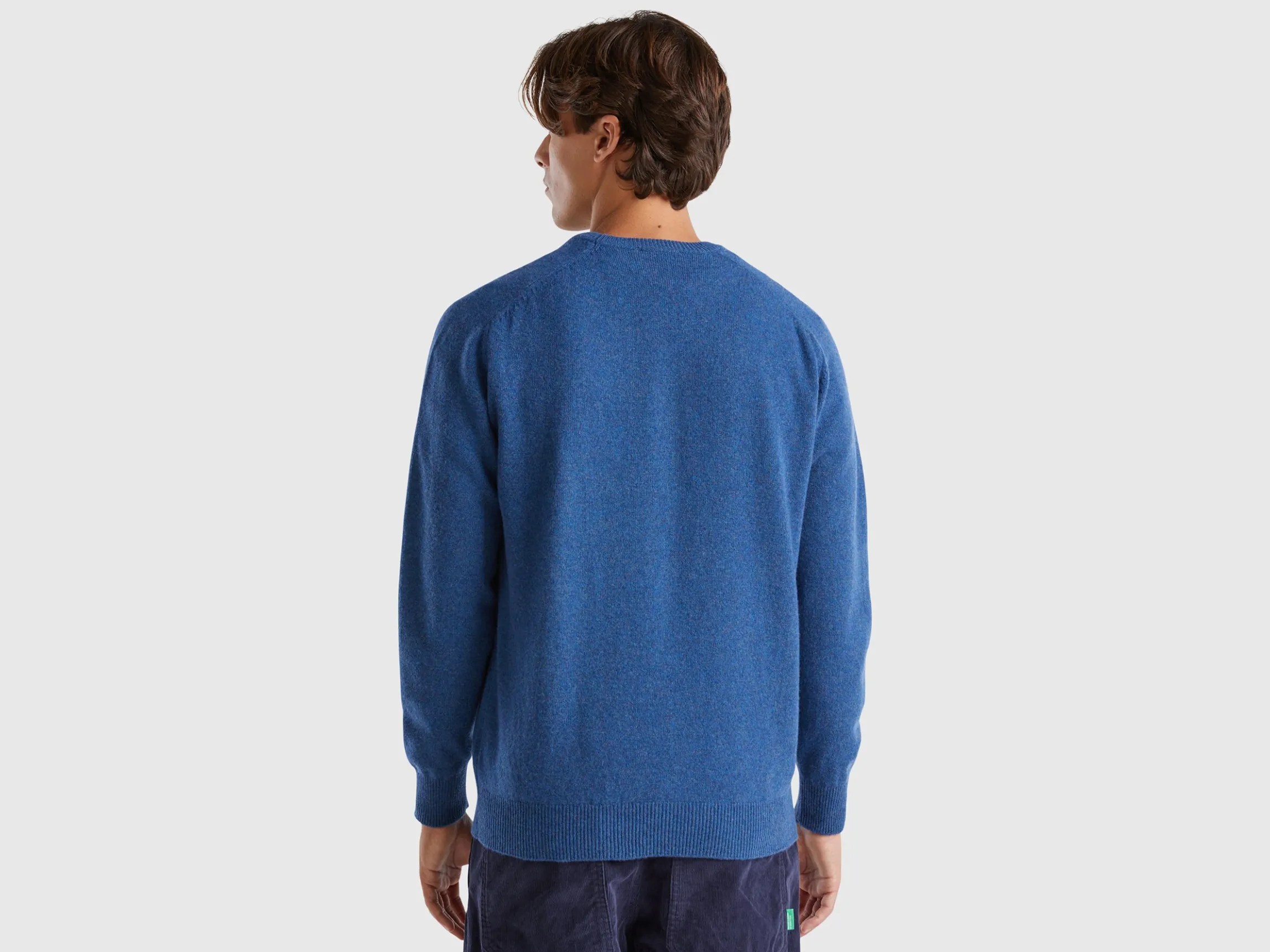 Crew neck sweater in pure Merino wool