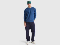 Crew neck sweater in pure Merino wool