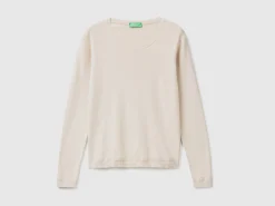 Crew neck sweater in pure cotton