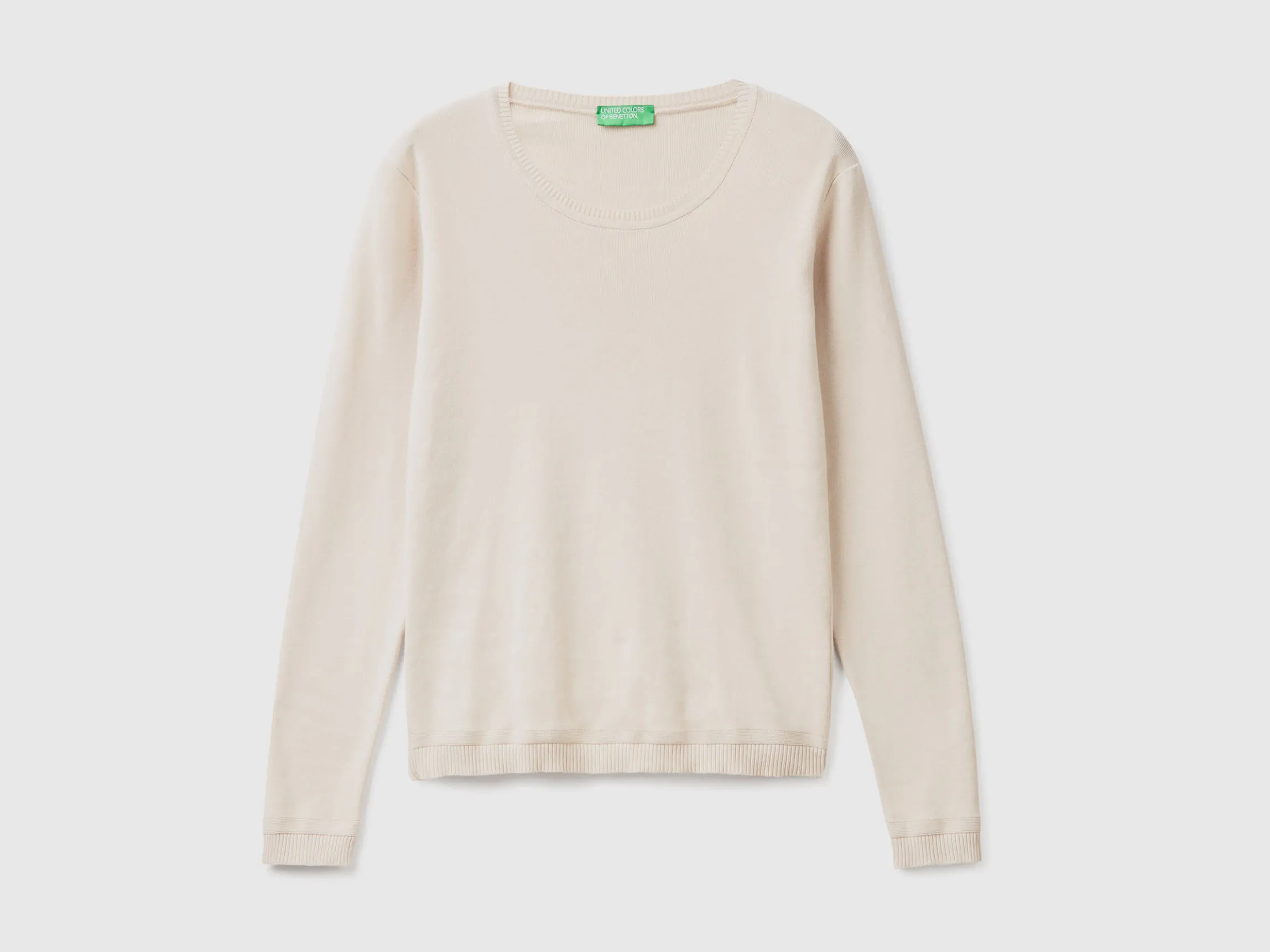 Crew neck sweater in pure cotton