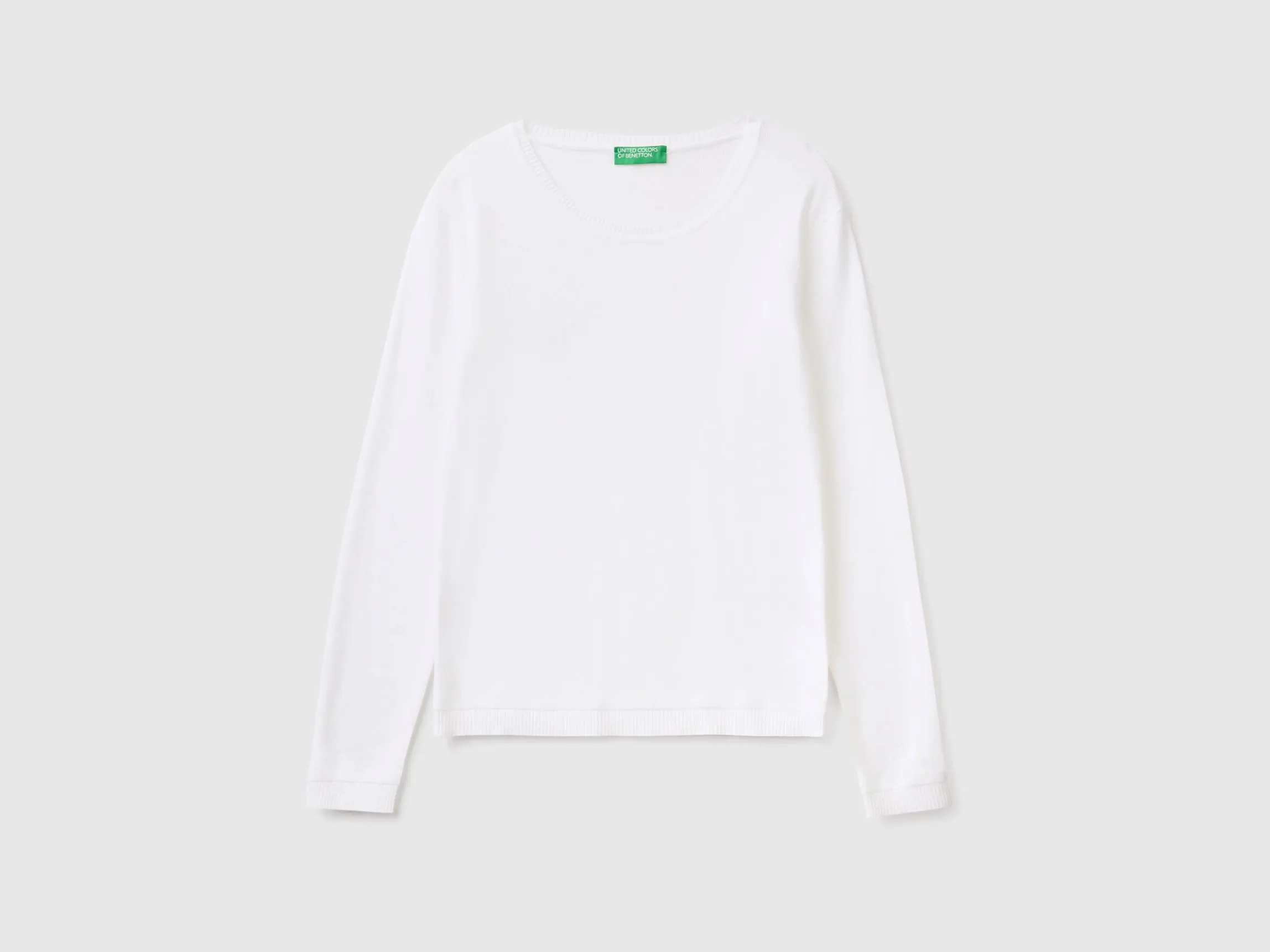 Crew neck sweater in pure cotton