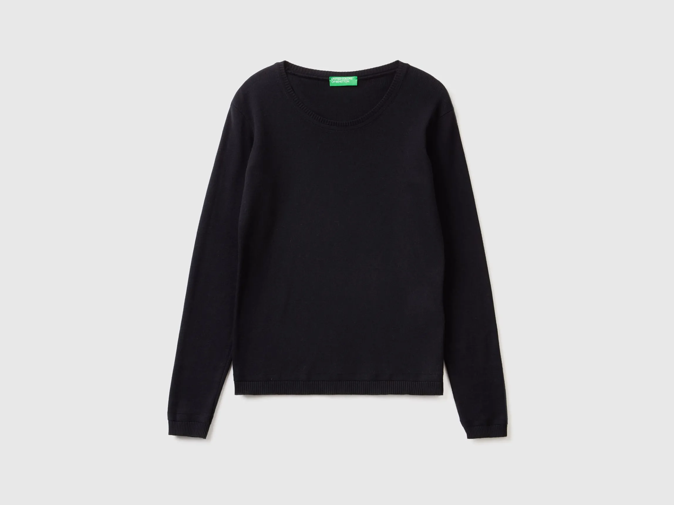 Crew neck sweater in pure cotton
