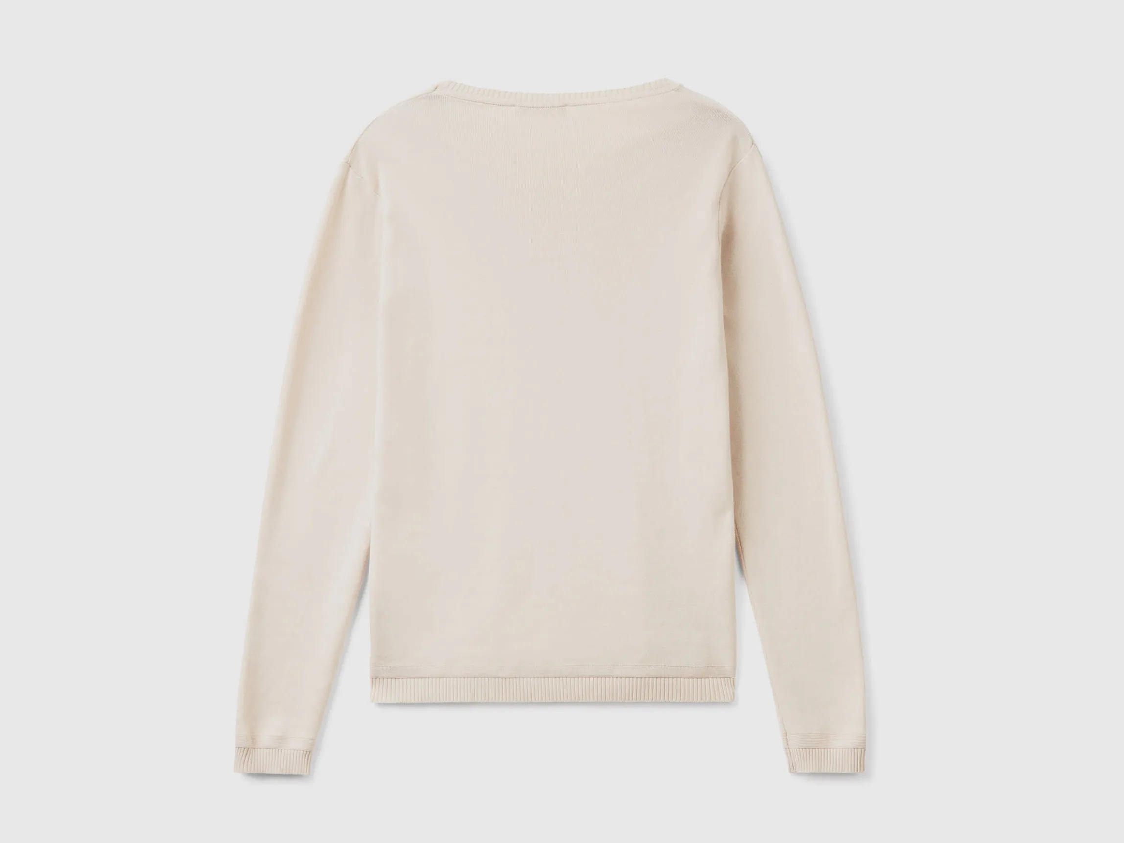 Crew neck sweater in pure cotton