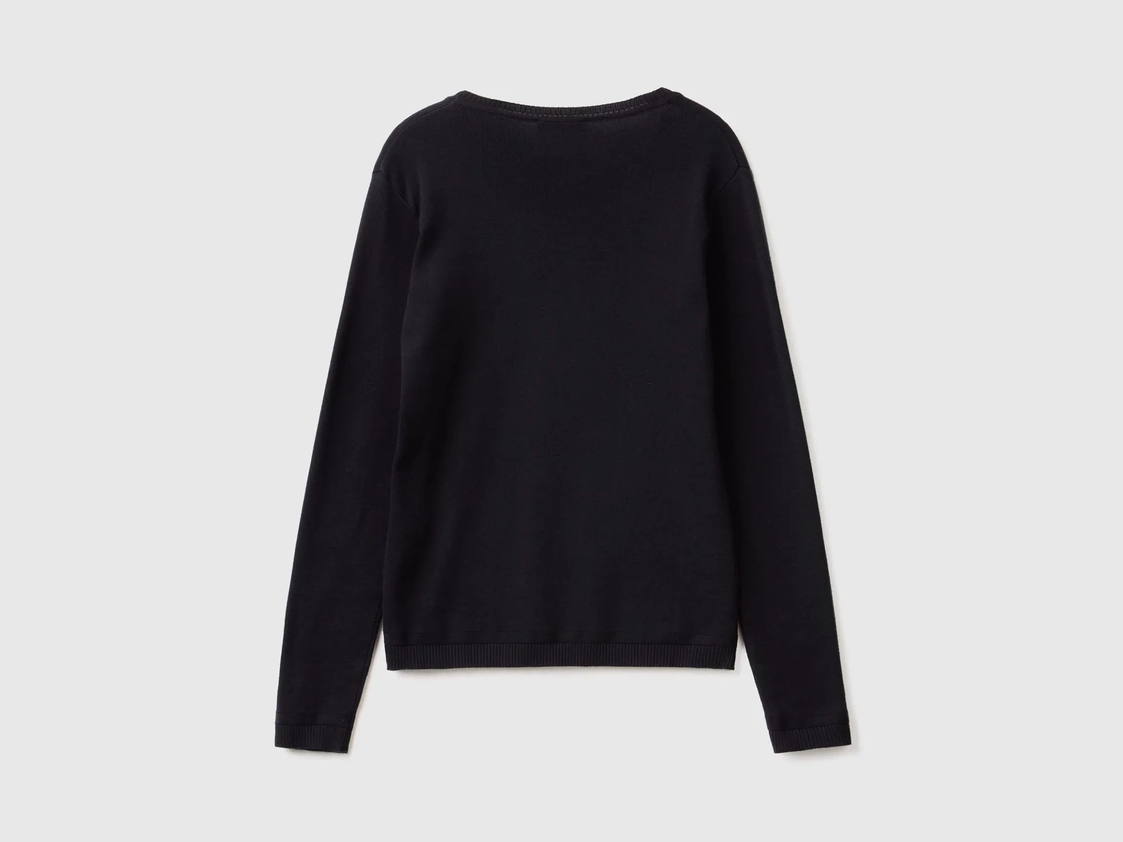 Crew neck sweater in pure cotton