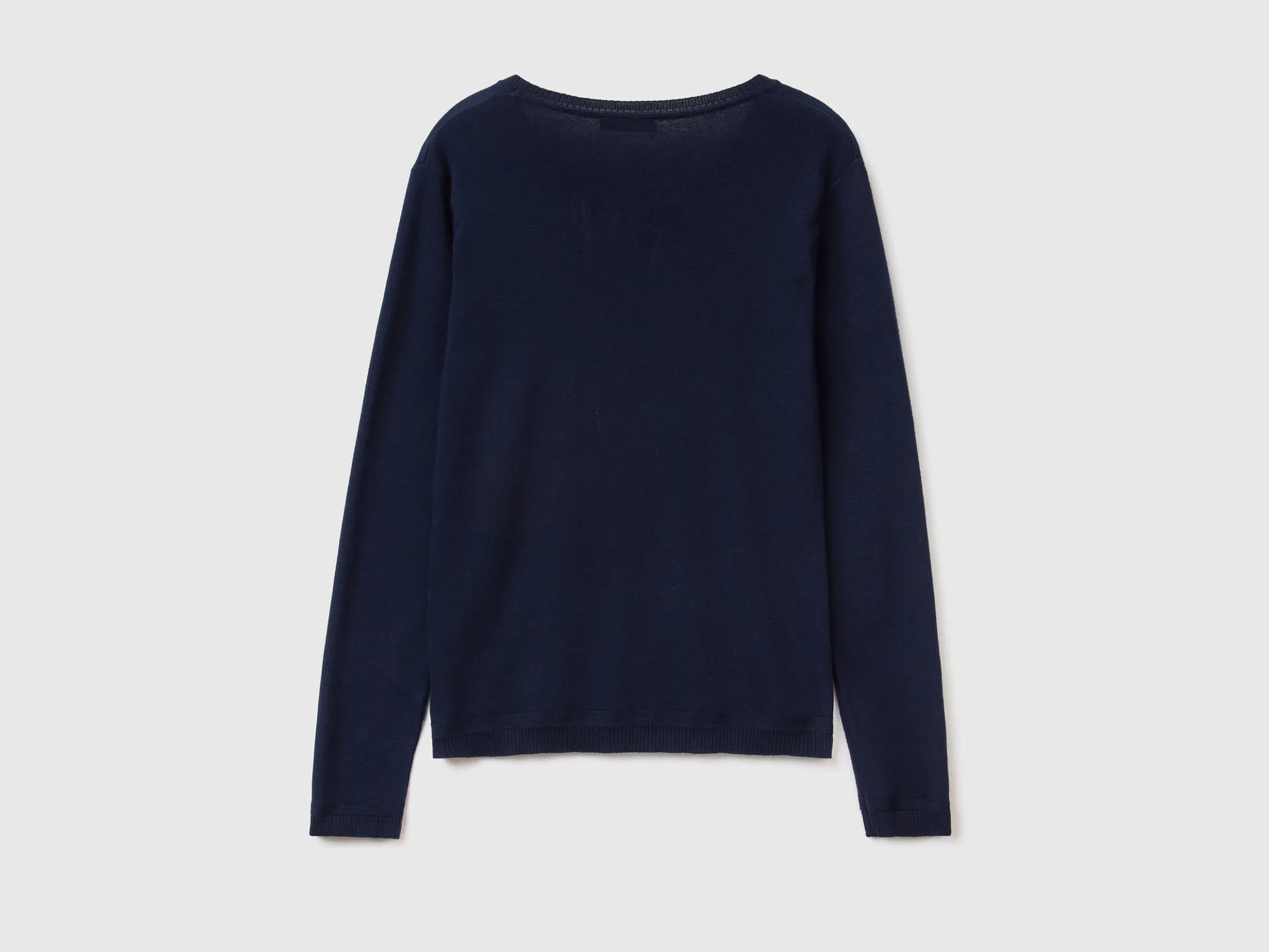Crew neck sweater in pure cotton