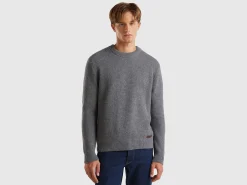 Crew neck sweater in wool blend