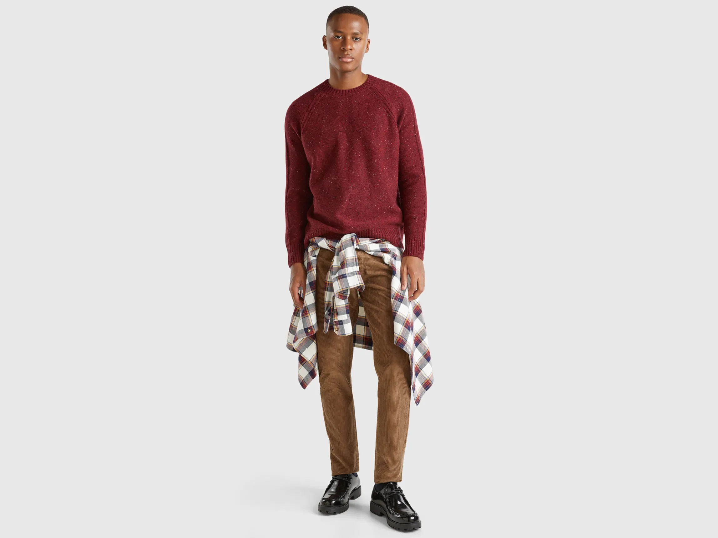 Crew neck sweater in wool blend