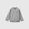 Crew neck sweater with embroidery