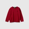 Crew neck sweater with embroidery