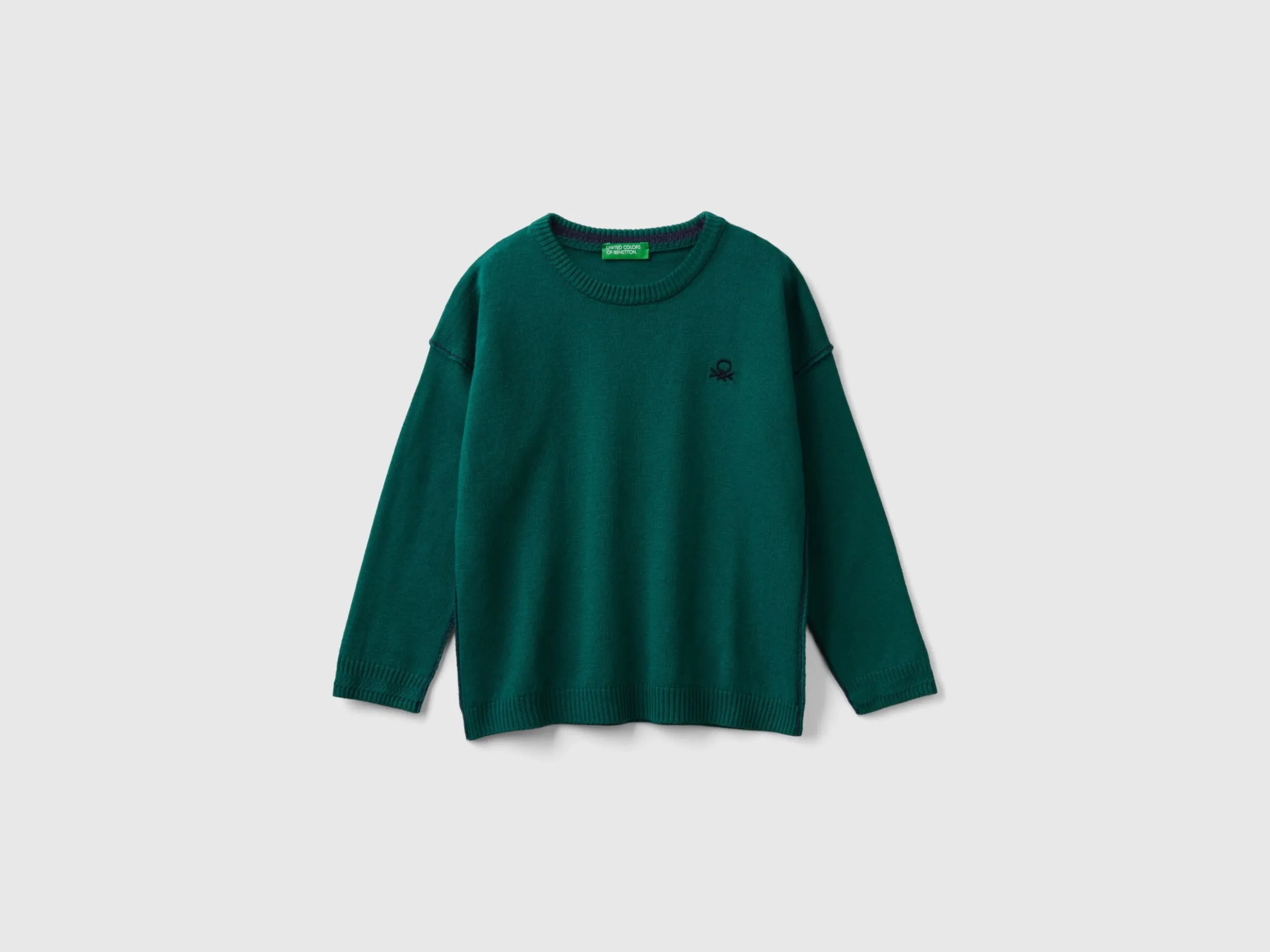 Crew neck sweater with embroidery