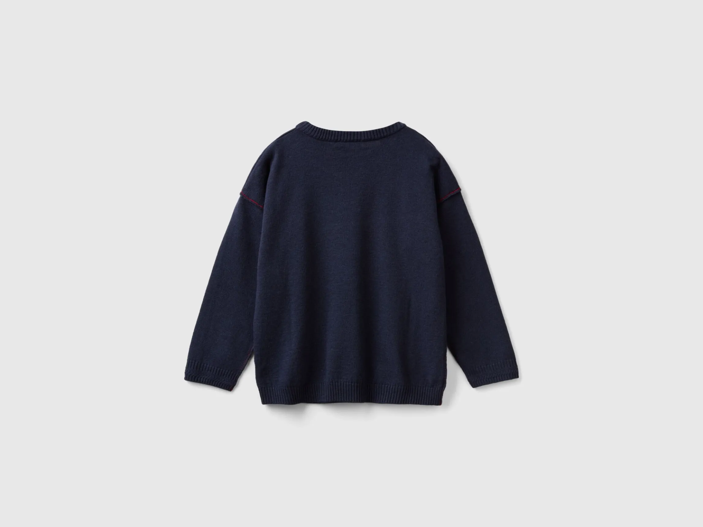 Crew neck sweater with embroidery
