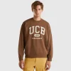 Crew neck sweatshirt with logo print
