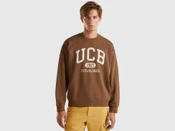 Crew neck sweatshirt with logo print