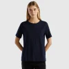 Crew neck t-shirt in slub cotton
