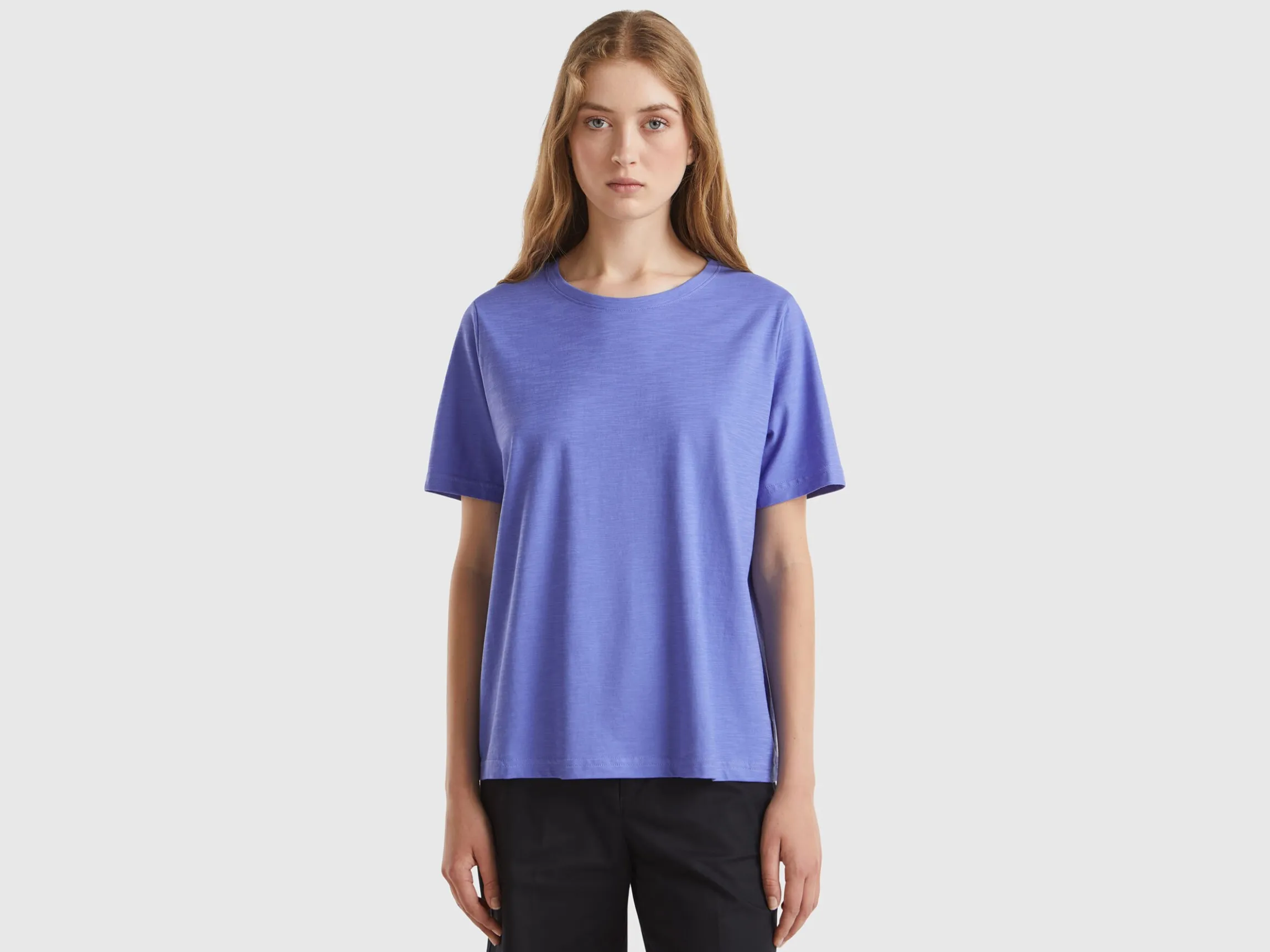 Crew neck t-shirt in slub cotton