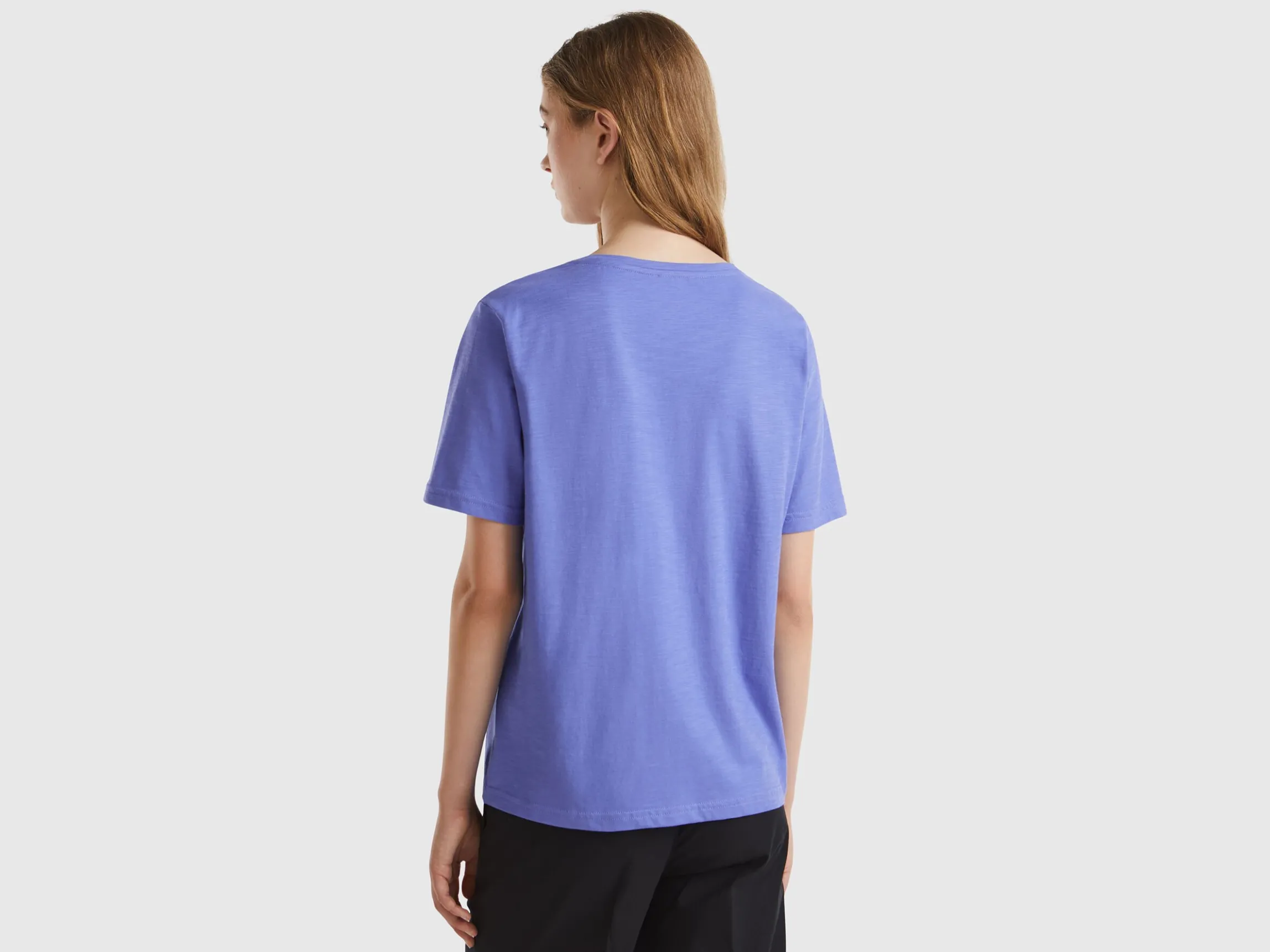 Crew neck t-shirt in slub cotton