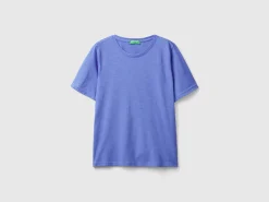 Crew neck t-shirt in slub cotton