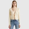 Cropped cardigan with laces