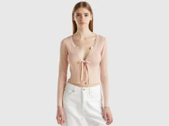 Cropped cardigan with laces