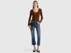 Cropped cardigan with laces