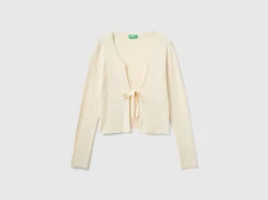 Cropped cardigan with laces