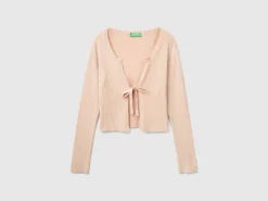 Cropped cardigan with laces