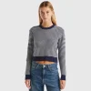 Cropped patterned sweater