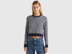 Cropped patterned sweater